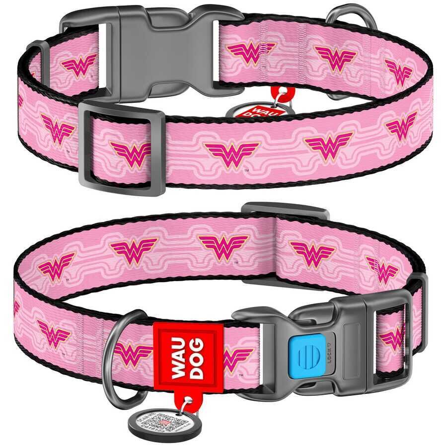 Waudog Köpek Boyun Tasması – Wonder Woman Logolu, 20 mm, 24–40 cm