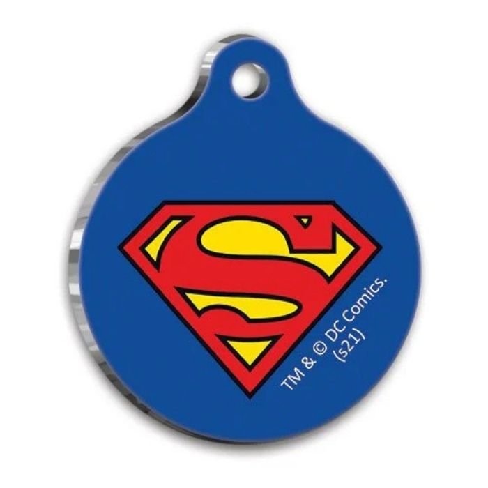 Superman Yuvarlak Kedi ve Köpek Künyesi Small 2,5 cm