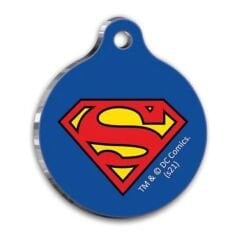 Superman Yuvarlak Kedi ve Köpek Künyesi Small 2,5 cm