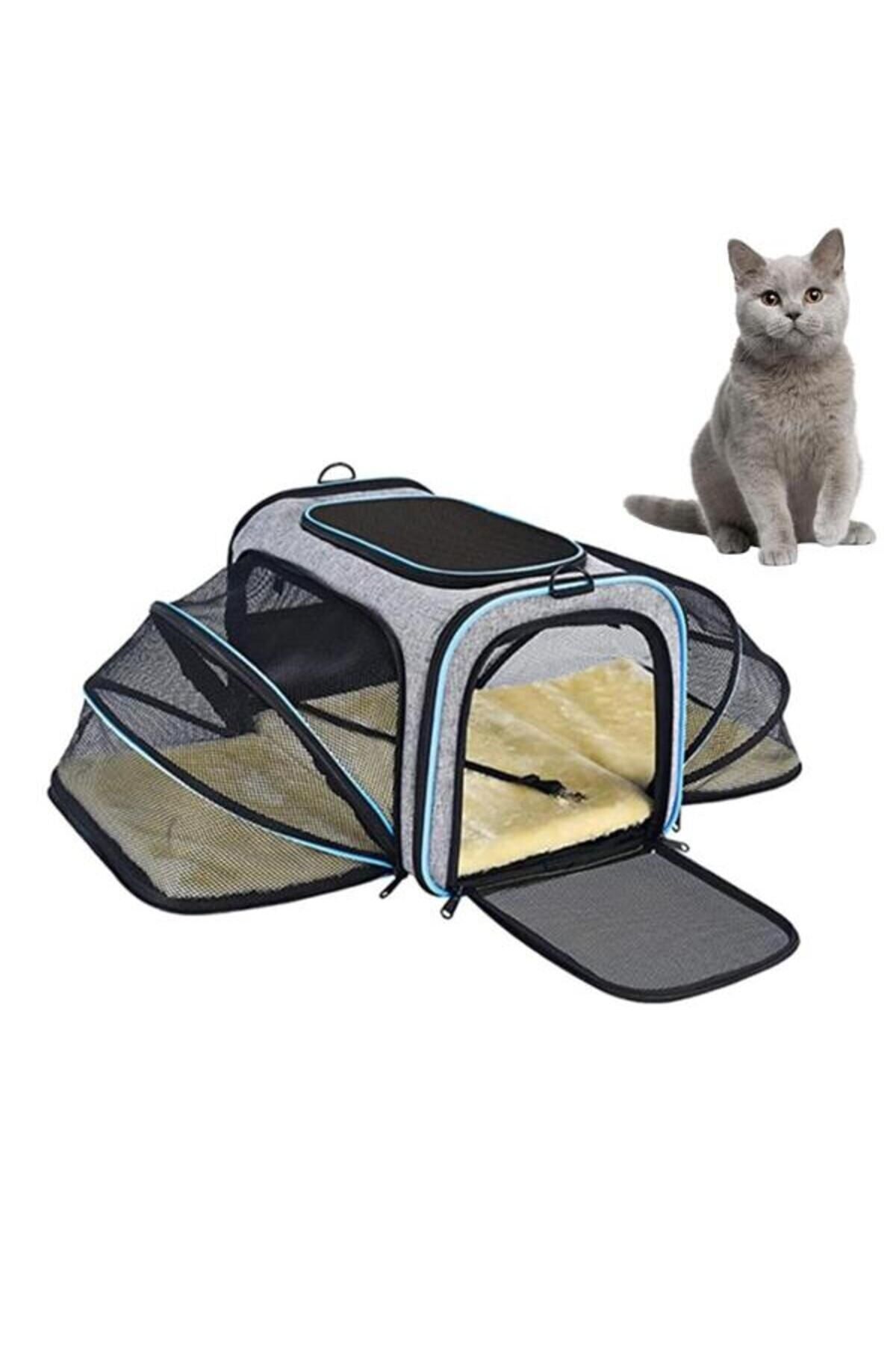 2 Taraflı Genişletilebilir Kedi & Köpek Taşıma Çantası – Havayolu Onaylı, Ekstra Alanlı
