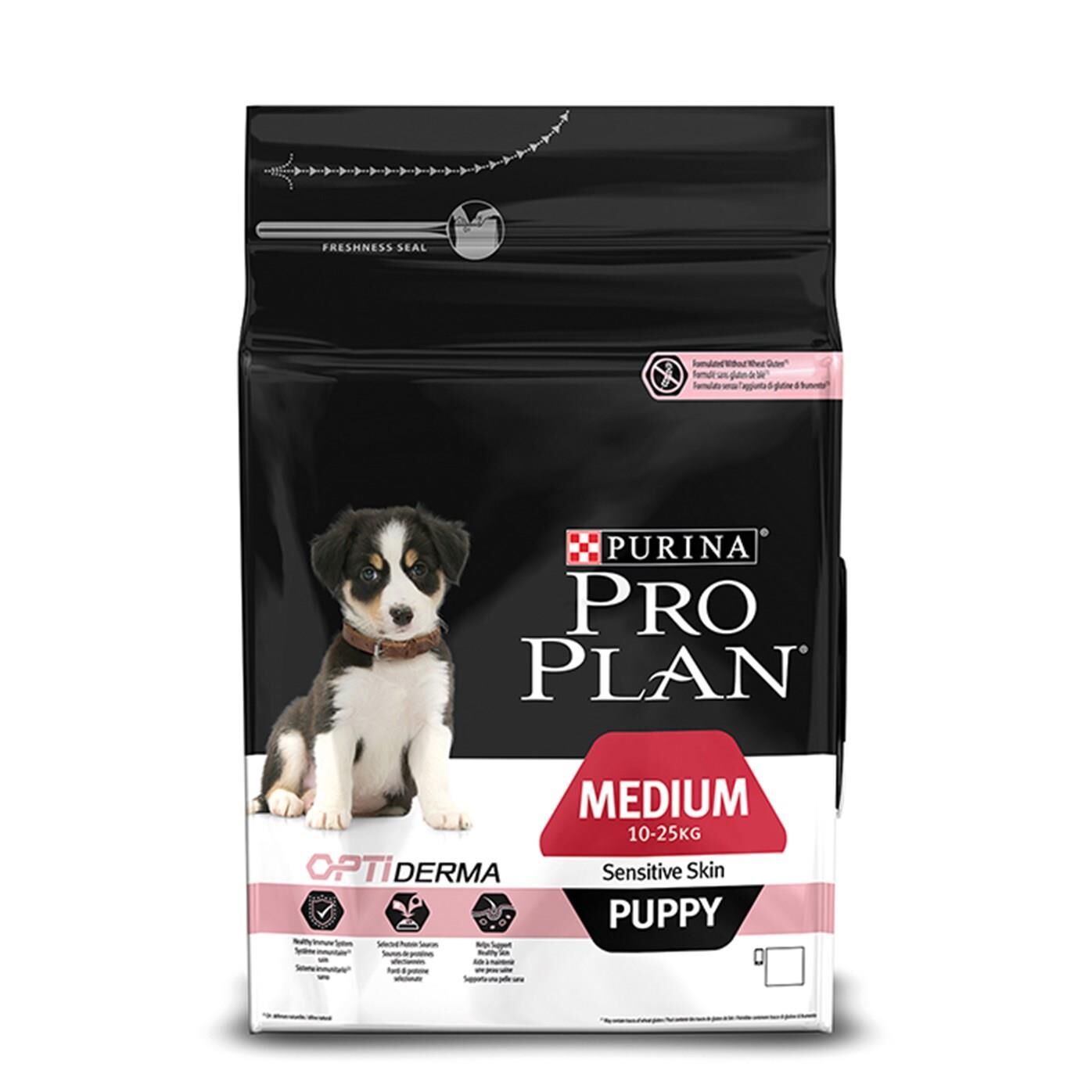 OptiDerma with Salmon Sensetive Skin Medium Large Puppy Dog Food Hassas Ciltler için Somonlu Yavru Orta ve Büyük Irk Köpek Maması 3 Kg