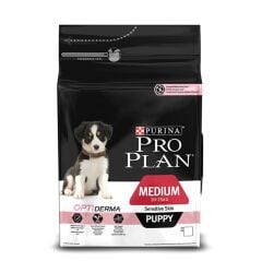 OptiDerma with Salmon Sensetive Skin Medium Large Puppy Dog Food Hassas Ciltler için Somonlu Yavru Orta ve Büyük Irk Köpek Maması 3 Kg