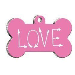 Love Letter Pembe Kedi Köpek Künyesi Small: 2,1 x 3,1 cm