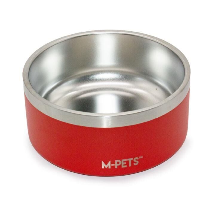 M-Pets Eskimo Çift Cidarlı Mama ve Su Kabı 2 Litre – Kırmızı