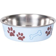 CSW Bella Çelik Mama & Su Kabı – Kemik Pati Desenli (17 cm)