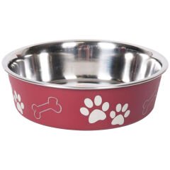 CSW Bella Çelik Mama & Su Kabı – Kemik Pati Desenli (23 cm)