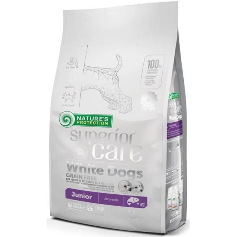 White Dogs All Breeds Junior Dog Food with Salmon&Krill Tahılsız Somonlu ve Krilli Bütün Irklar için Yavru Beyaz Köpek Maması 1,5 kg