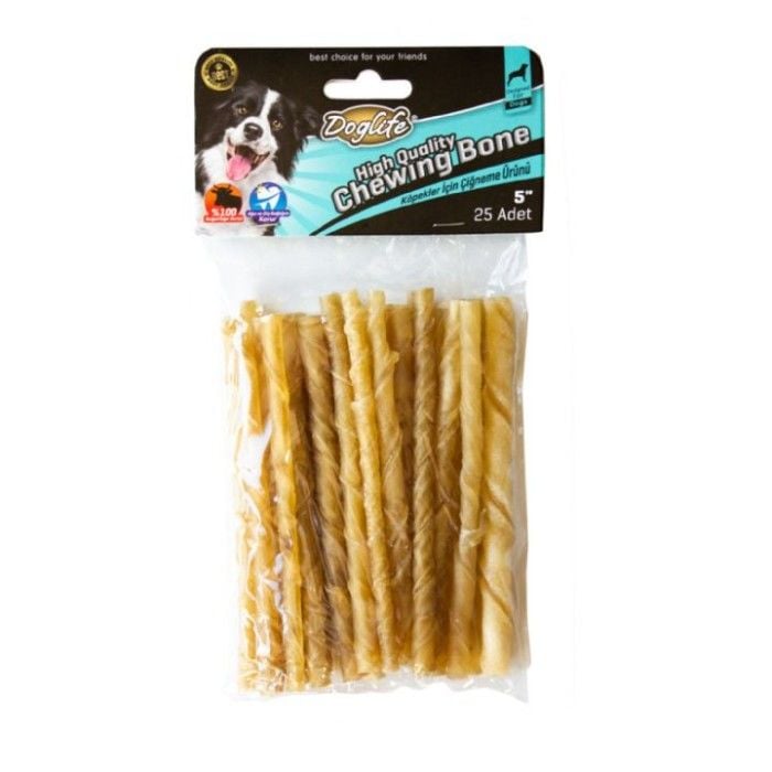 Doglife Burgu Çubuk Naturel Köpek Ödül ve Çiğneme Ürünü 25’li (5–6 g / Adet)