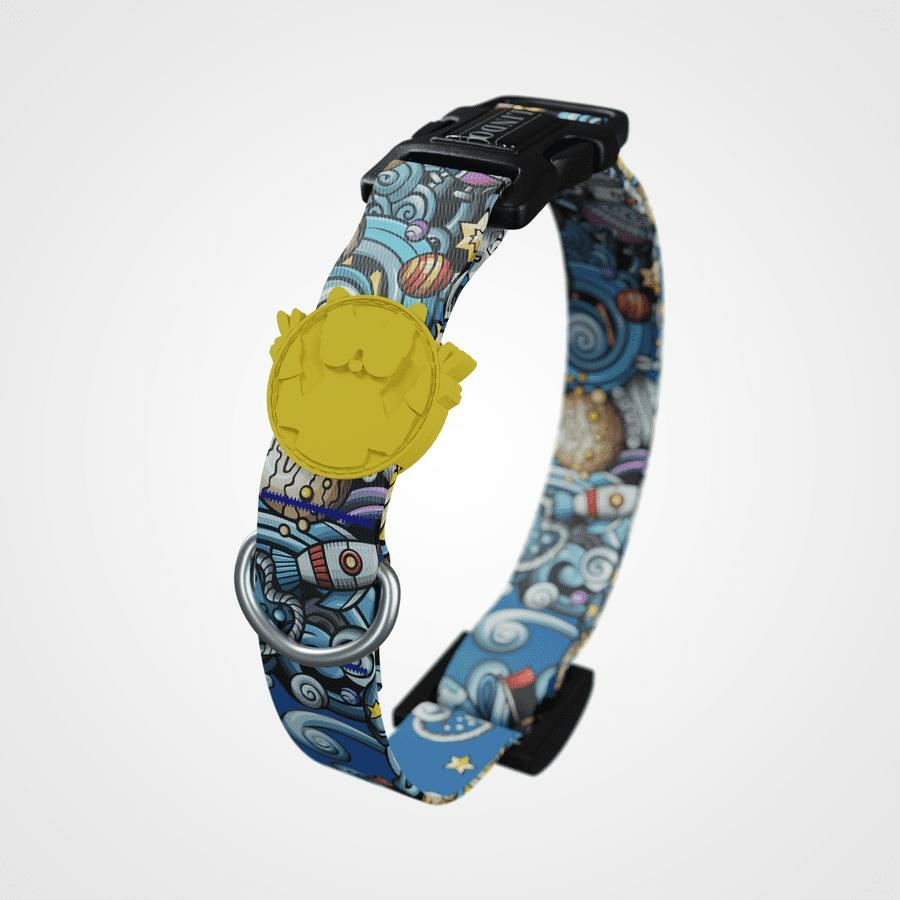 Lindodogs Apollo Köpek Boyun Tasması – Ayarlanabilir, Uzay Desenli