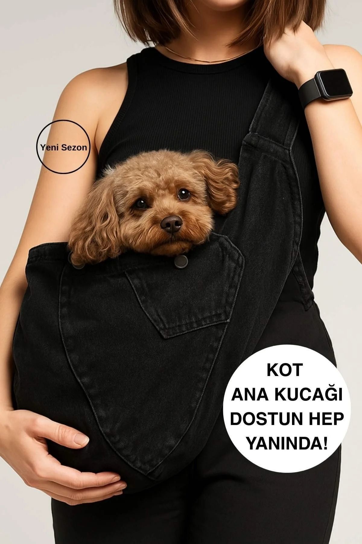 SALYA SİYAH KOT ANA KUCAĞI ÇANTA