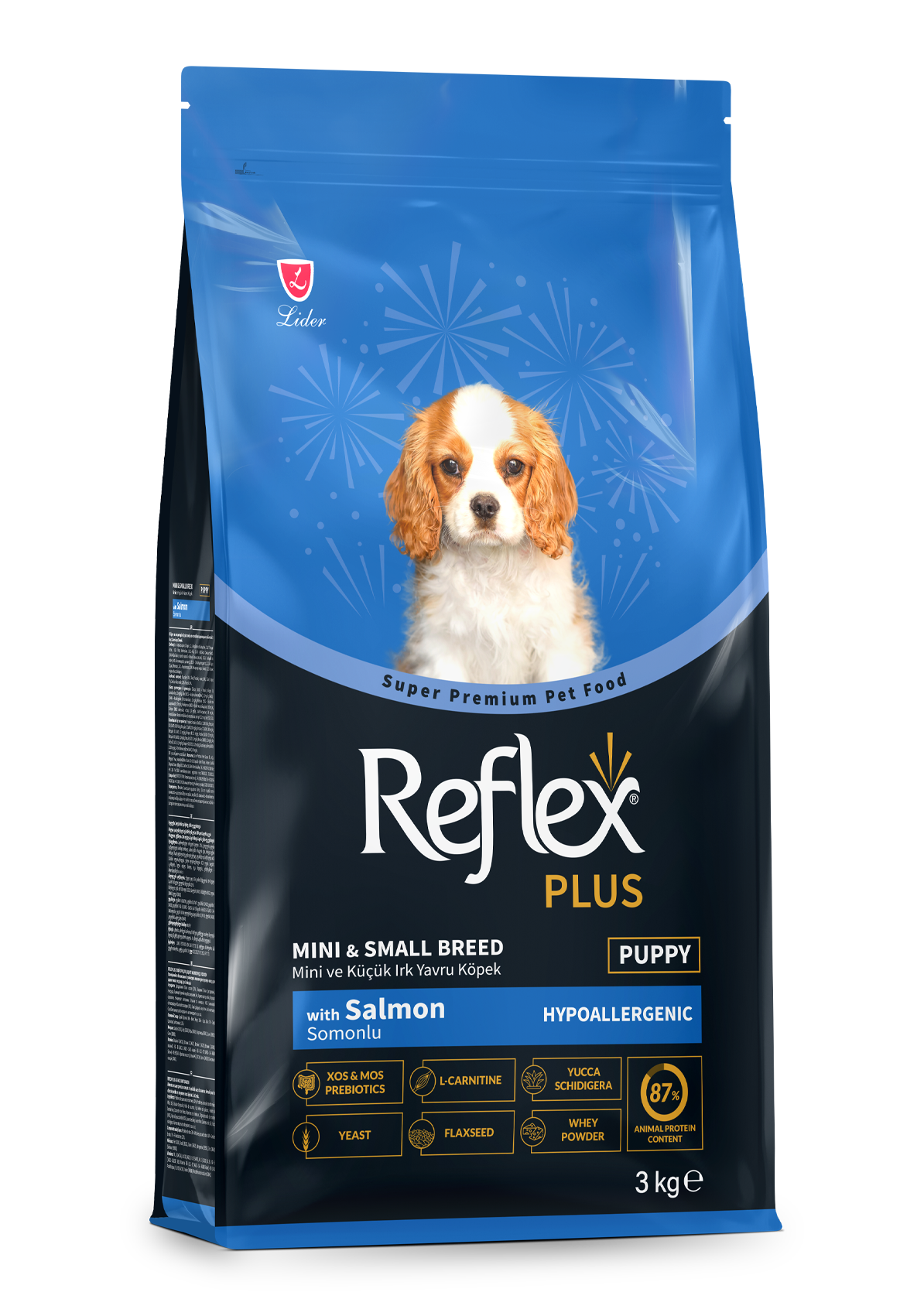 REFLEX PLUS SOMONLU MİNİ VE KÜÇÜK IRK YAVRU KÖPEK MAMASI 3 KG