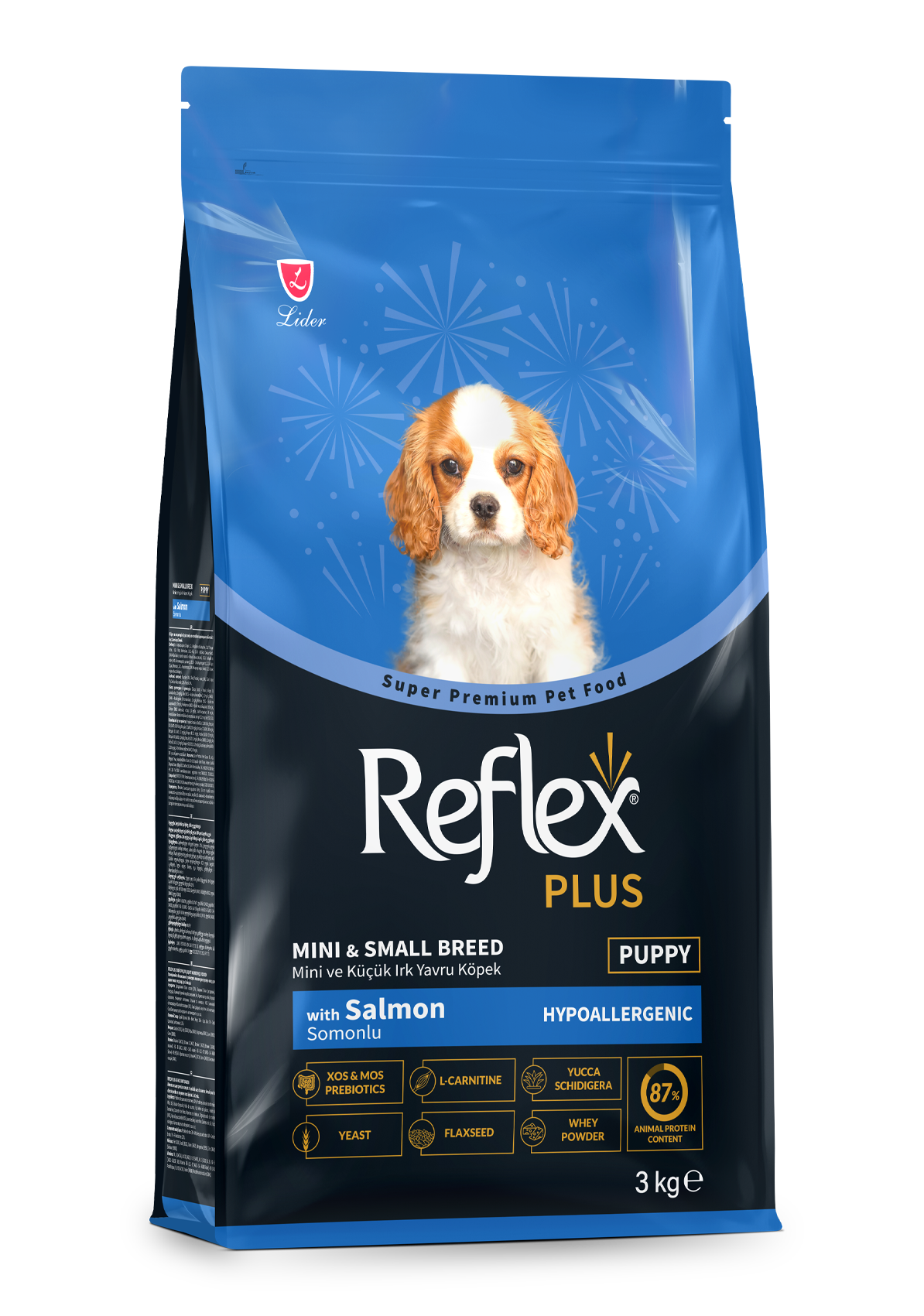 REFLEX PLUS SOMONLU MİNİ VE KÜÇÜK IRK YAVRU KÖPEK MAMASI 3 KG