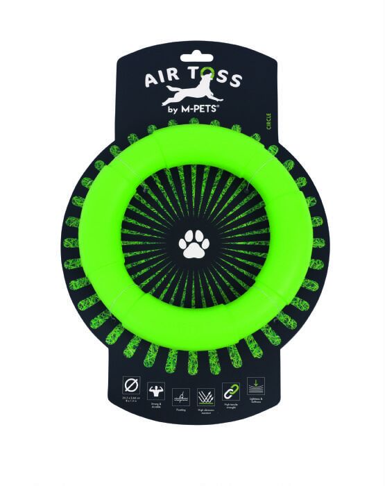 M-Pets Air Toss Circle Dayanıklı Suda Yüzen Köpek Oyuncağı (Yeşil)