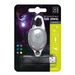 M-Pets Şarj Edilebilir LED Işıklı Tasma Jewel, Beyaz Mavi