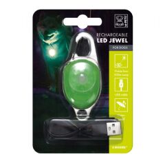 M-Pets Şarj Edilebilir LED Işıklı Tasma Jewel, Beyaz Mavi