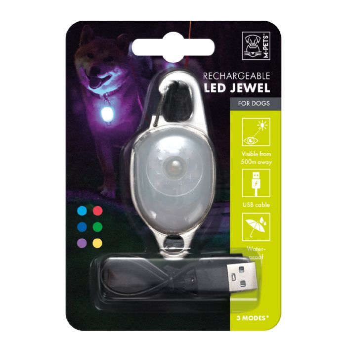 M-Pets Şarj Edilebilir LED Jewel, Beyaz Beyaz