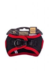 Doggie Havalı Dokuma Neon Serisi Küçük Irk Köpek Göğüs Tasması – Kırmızı, 3XS 22–26 cm