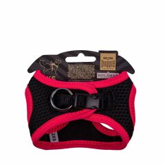 Doggie Havalı Dokuma Neon Serisi Küçük Irk Köpek Göğüs Tasması – Pembe, 3XS 22–26 cm