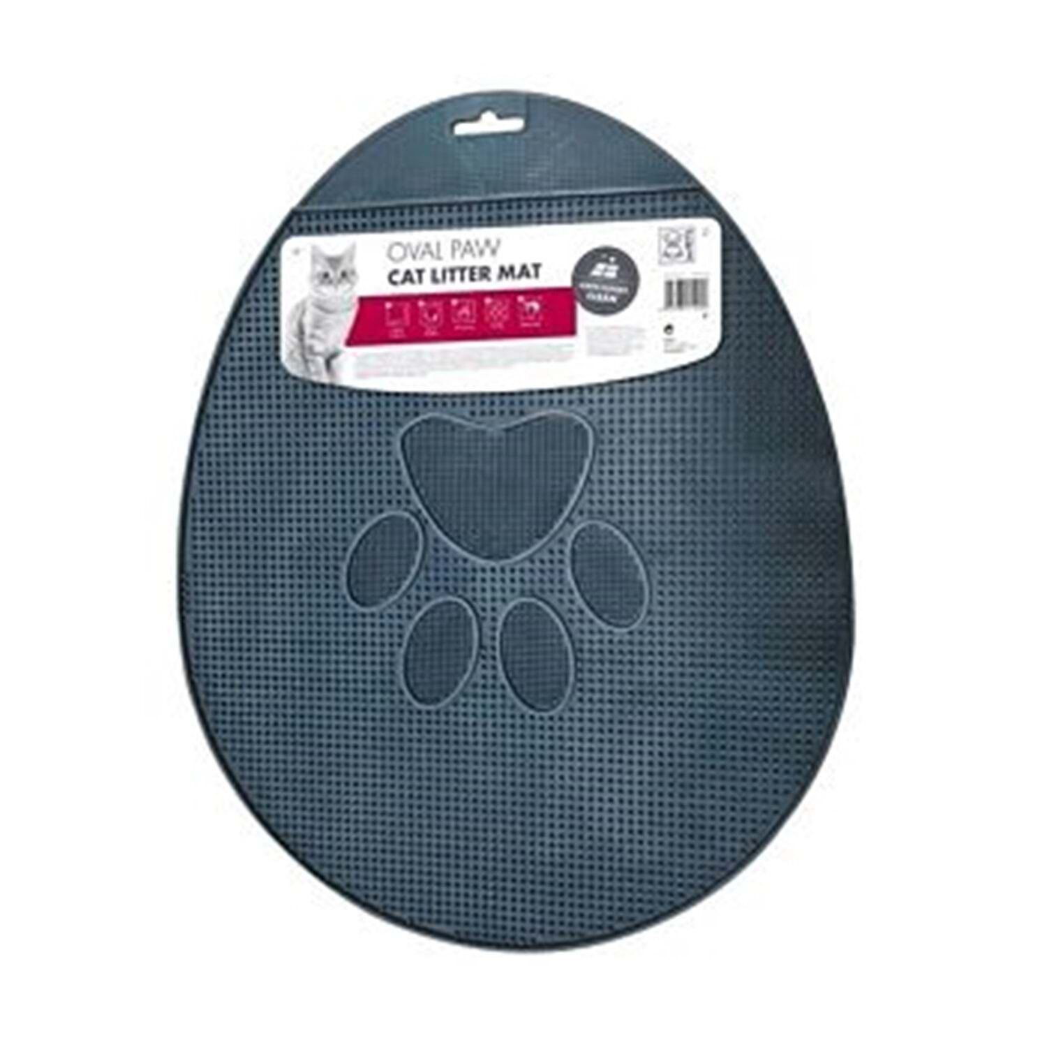 M-Pets Oval Pati Şekilli Tuvalet Önü Paspası Gri
