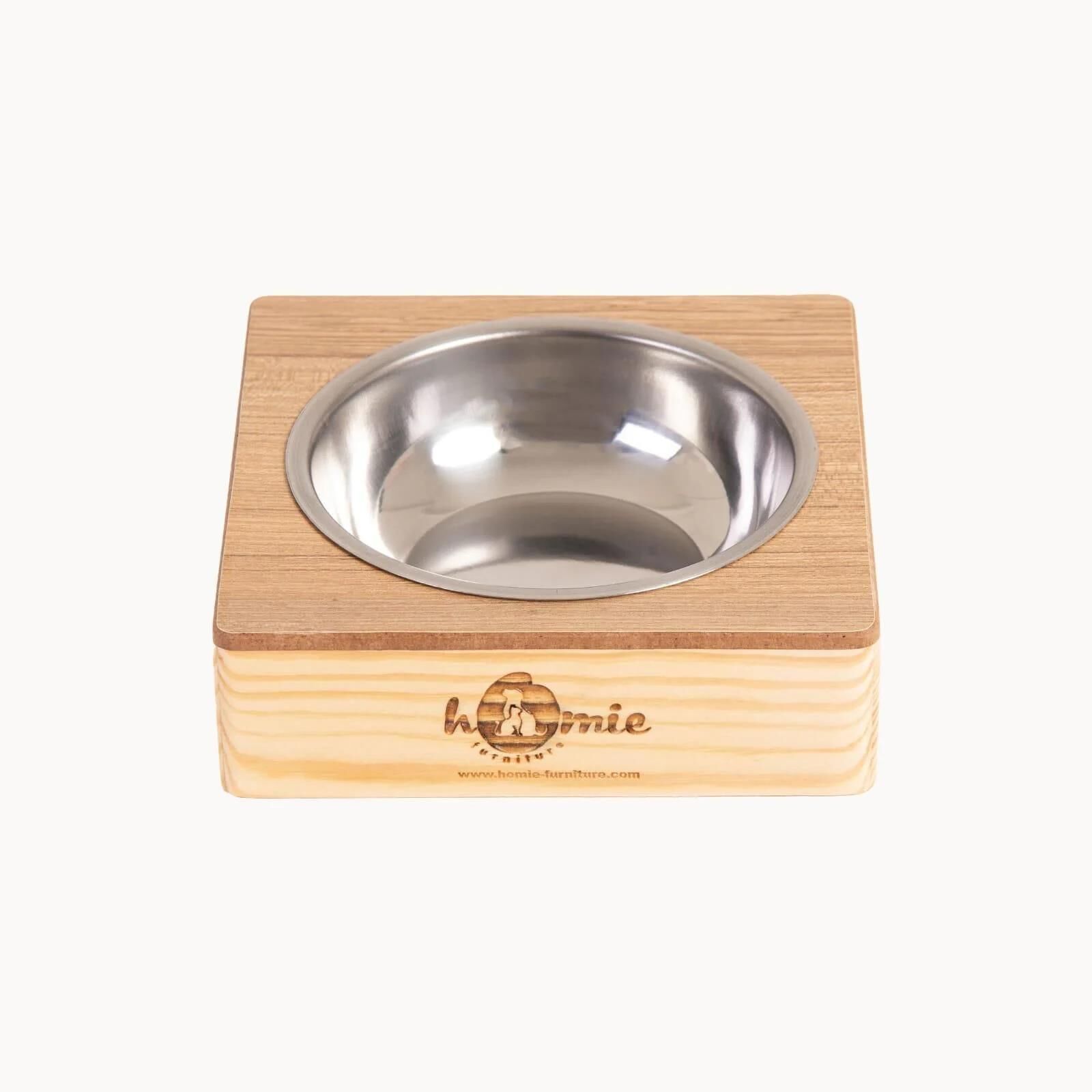 Homie Ahşap Tekli Mama Kabı