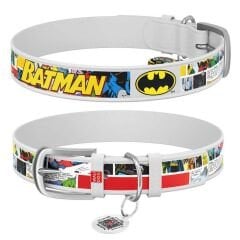Waudog QR Pasaportlu ''Batman1'' Köpek Boyun Tasması XXS 12 mm, 18-24 cm Beyaz