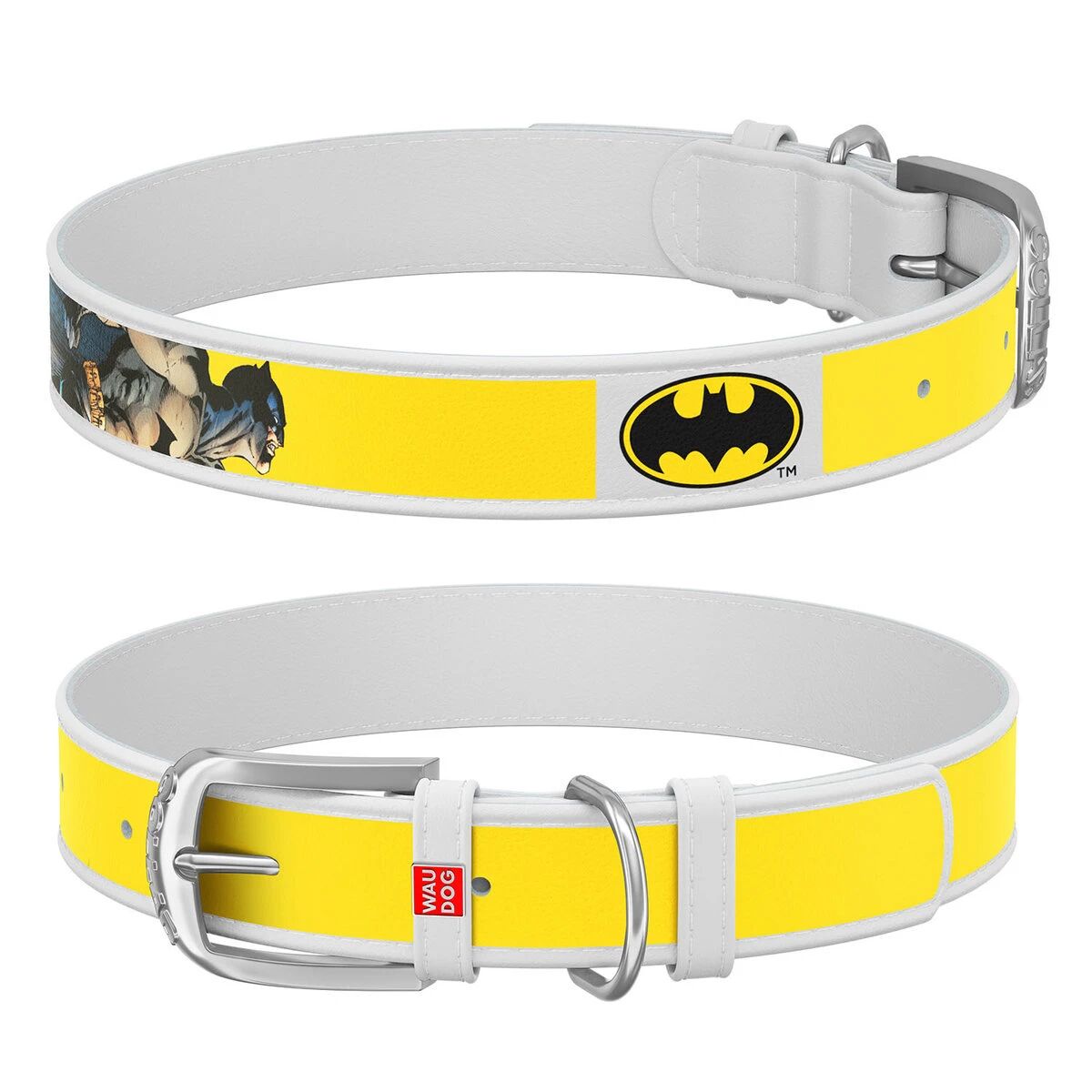 Waudog QR Pasaportlu ''Batman2'' Köpek Boyun Tasması 12 mm, 20-28 cm Beyaz