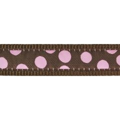 Reddingo Kahverengi Üzerine Pembe Benekli Köpek Boyun Tasması – Dayanıklı ve Şık