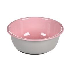 FL NELL BOYALI ÇELİK MAMA KABI / ANTISLIP / GRİ-PEMBE / 250ML