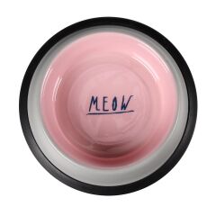 FL NELL BOYALI ÇELİK MAMA KABI / ANTISLIP / GRİ-PEMBE / 450ML