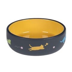 FL RANI KEDİ DESENLİ SERAMİK MAMA KABI / 380ML
