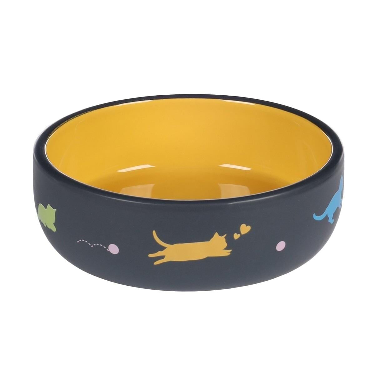 FL RANI KEDİ DESENLİ SERAMİK MAMA KABI / 320ML