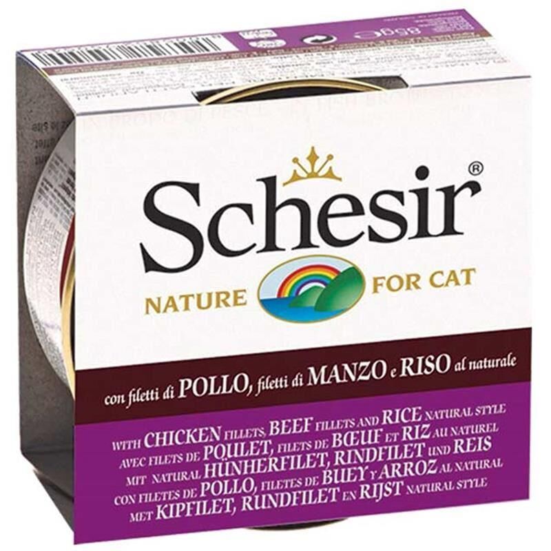 Doğal Tavuk Sığır Eti ve Pirinçli Kedi Konservesi 85 Gr