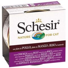 Doğal Tavuk Sığır Eti ve Pirinçli Kedi Konservesi 85 Gr