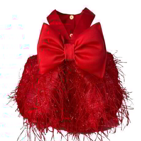 ZİGGYDOG KIRMIZI TÜYLÜ ABİYE LARGE