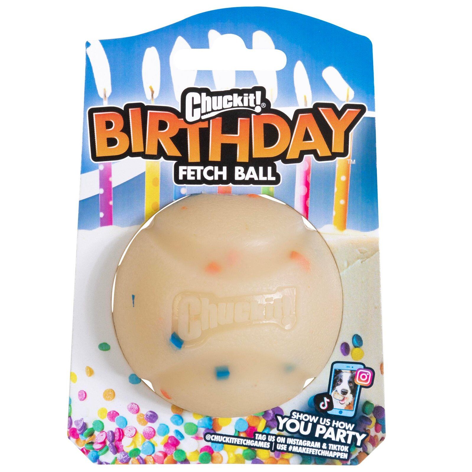 Birthday Fetch Ball Doğum Günü Temalı Köpek Oyun Topu (Orta Boy)
