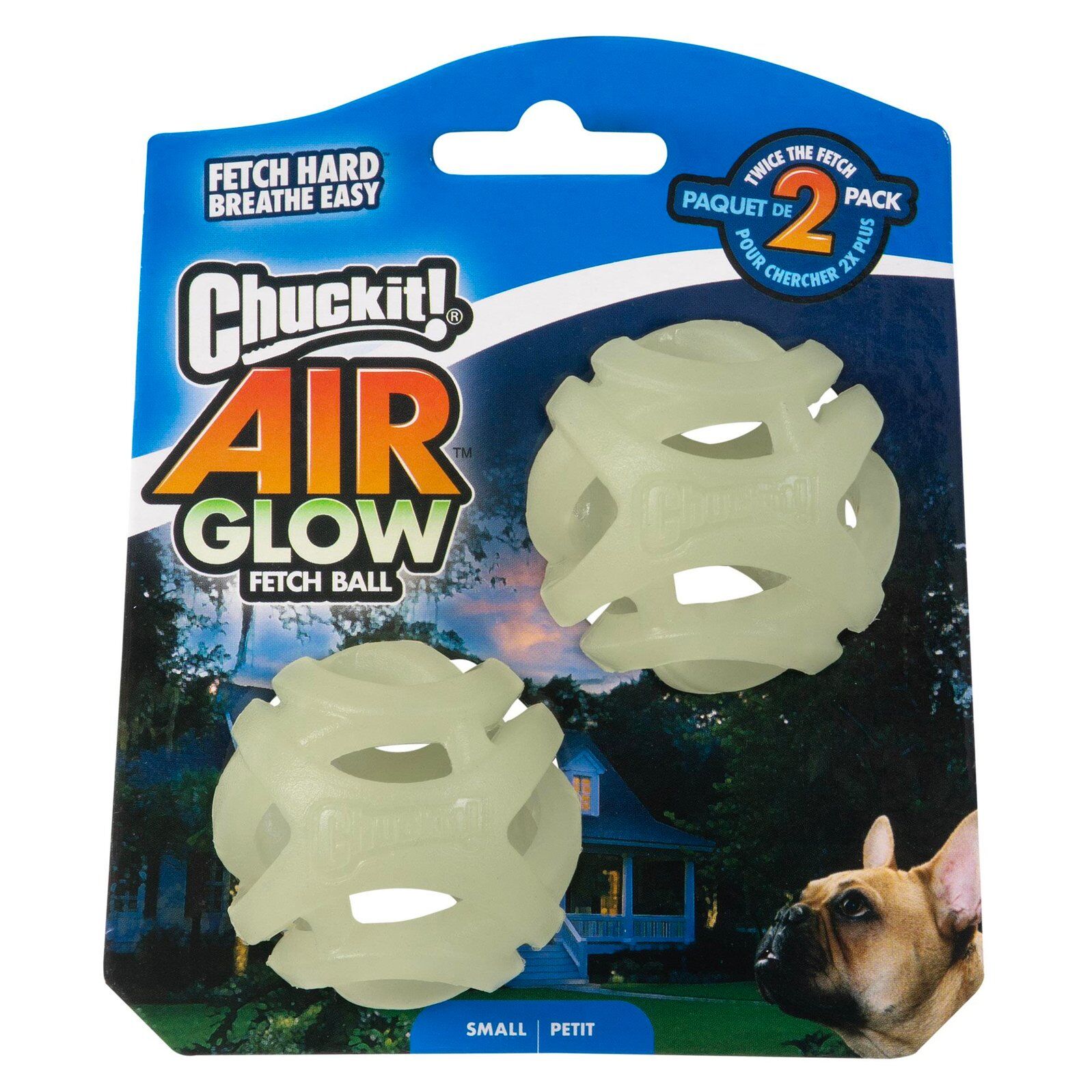 Chuckit! Max Glow Air Fetch Gece Parlayan Köpek Oyun Topu Küçük Boy (2’li Set)