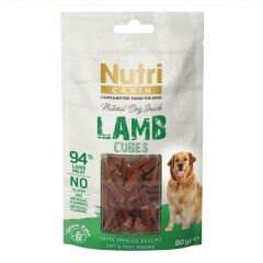 Lamb Cubes Natural Dog Snack – Kurutulmuş Kuzu Küpleri Tahılsız Köpek Ödülü 80 g