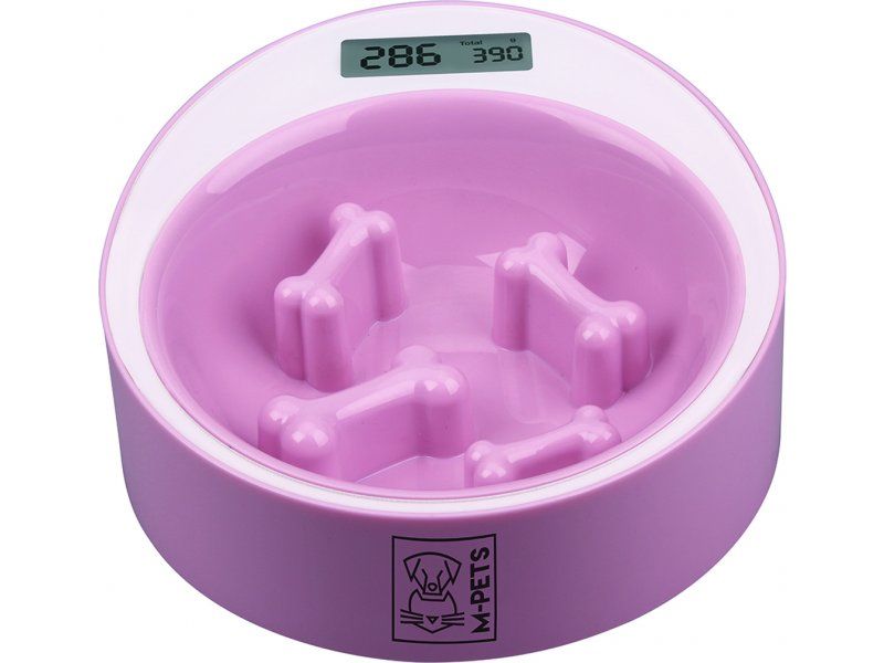 Pawstar M-Pets Yumi Smart Dijital Tartılı Yavaş Yeme Mama Kabı Pink
