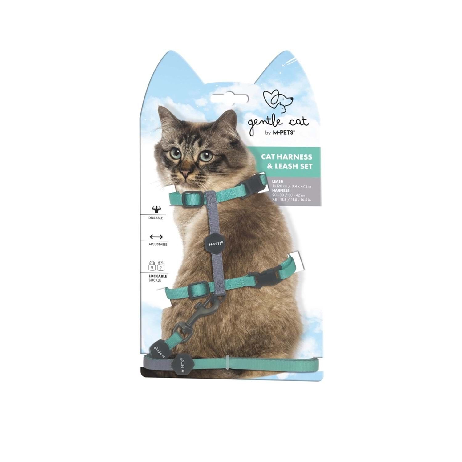 GENTLE CAT GÖĞÜS TASMASI ve GEZDİRME SET GREEN