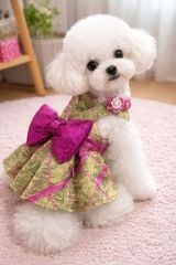 ZİGGYDOG YEŞİL FUŞYA ABİYE ELBİSE LARGE