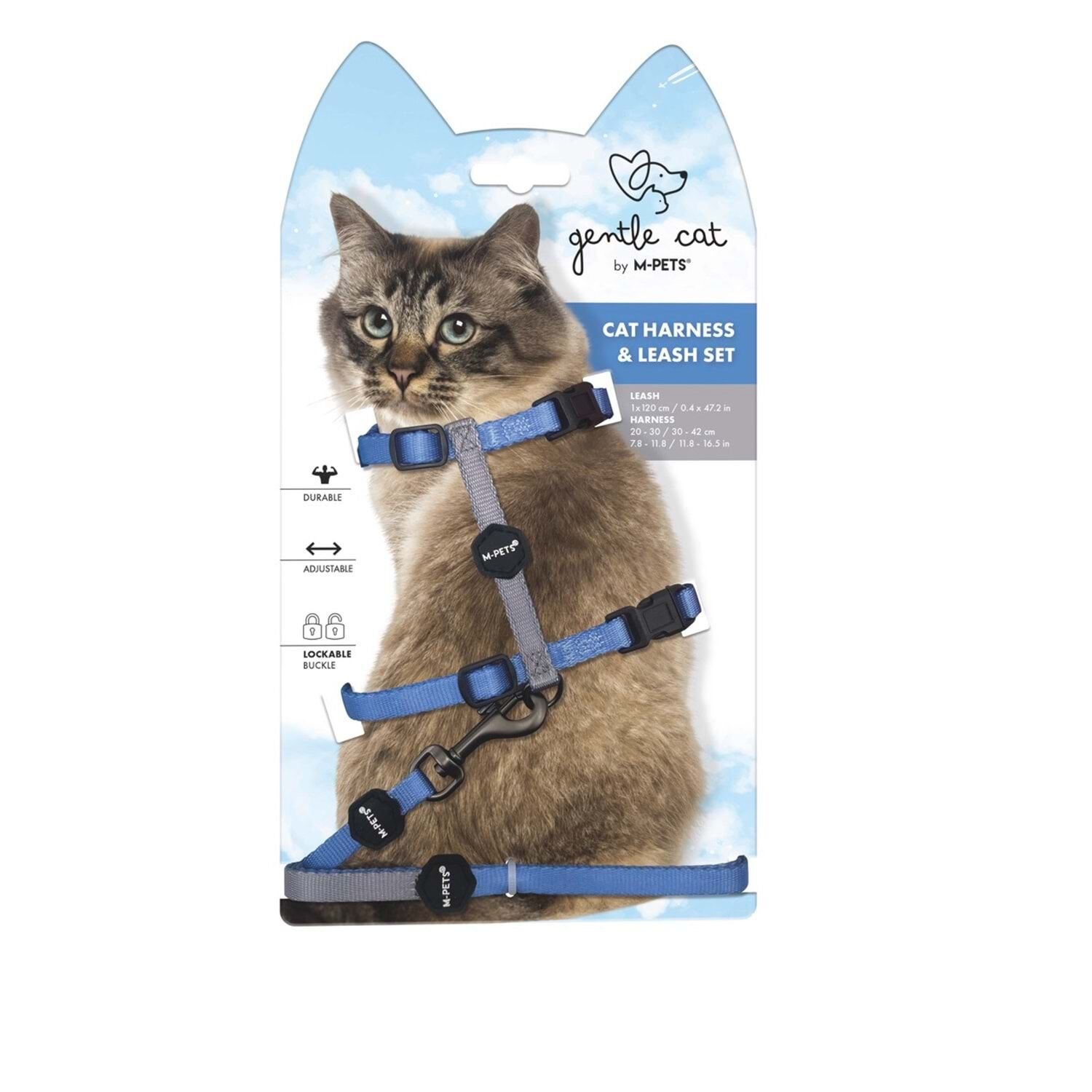 GENTLE CAT GÖĞÜS TASMASI ve GEZDİRME SET BLUE