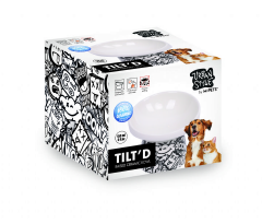 M-PETS URBAN STYLE TILTD YÜKSELTİLMİŞ EĞİMLİ SERAMİK MAMA KABI – 150 ML (BLACK / WHITE)