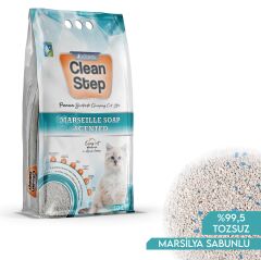 Clean Step Kokusuz (Parfümsüz) Topaklanan İnce Tane Bentonit Kedi Kumu 10 LT