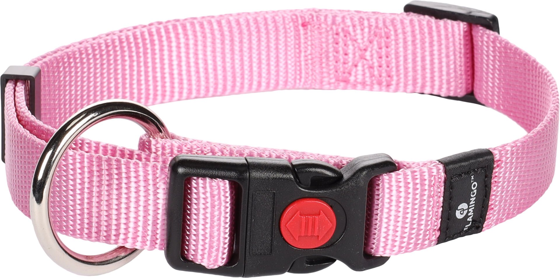 Flamingo Asp Köpek Boyun Tasması – Pembe, 20 mm / 40–55 cm