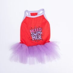 Pawstar Vermillion Hello Summer Köpek Elbisesi