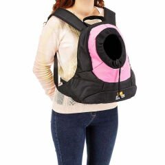 Ferplast Kangoo Küçük Irk Köpek Sırt Çantası Pembe 41x20x43cm