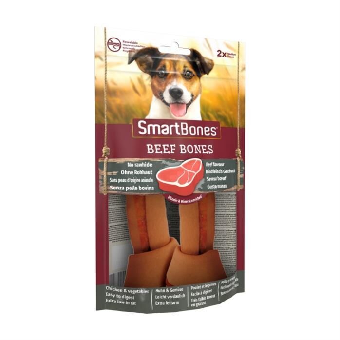 Beef Bones Medium Köpek Ödülü 2’li Paket (Sığır Eti Lezzeti)