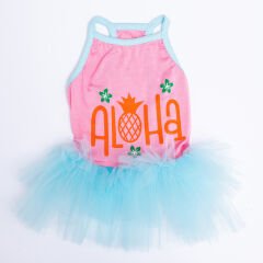 Pawstar Pink Aloha Köpek Elbisesi
