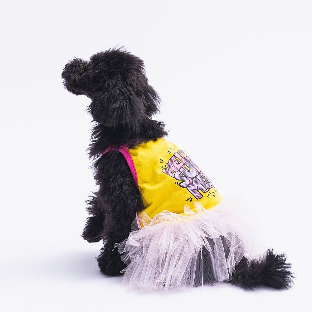 Pawstar Yellow Hello Summer Köpek Elbisesi