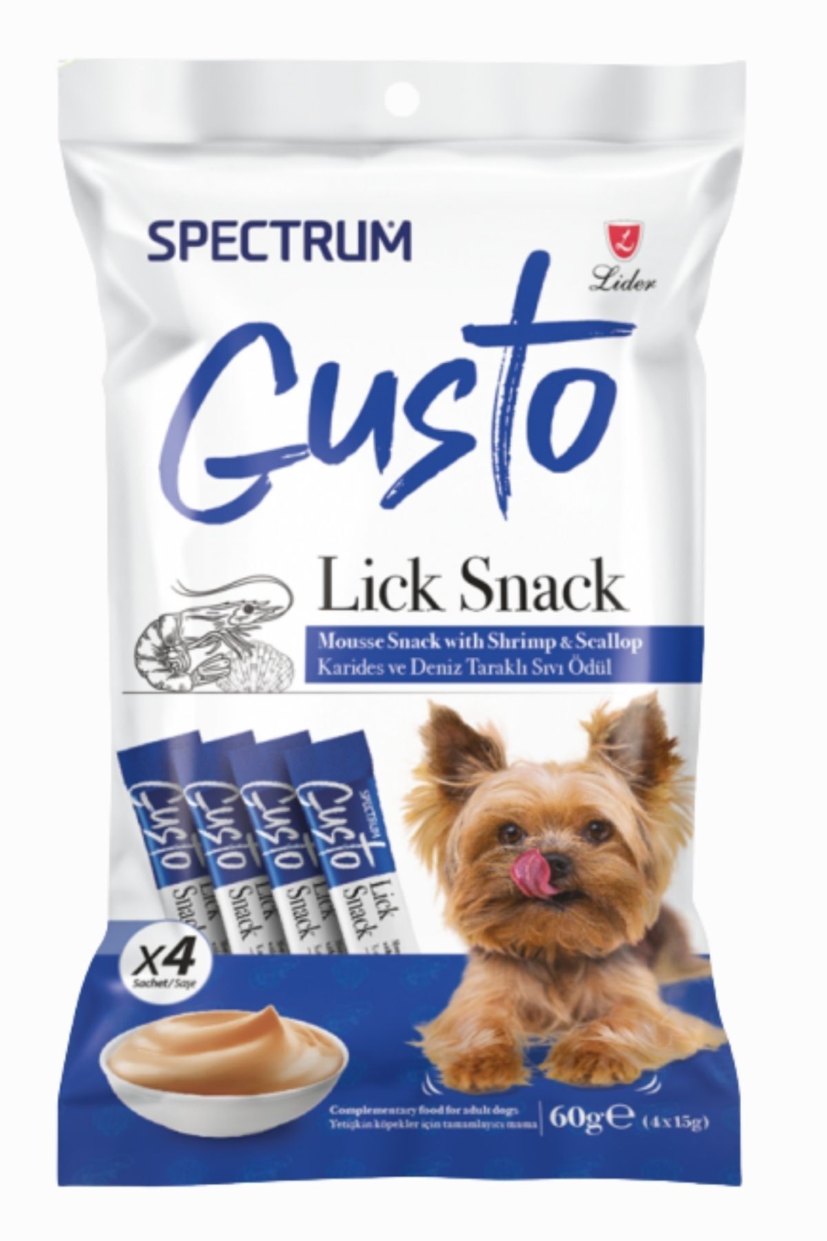 SPECTRUM KARİDESLİ VE DENİZ TARAKLI YETİŞKİN KÖPEK SIVI ÖDÜL MAMASI 60 G